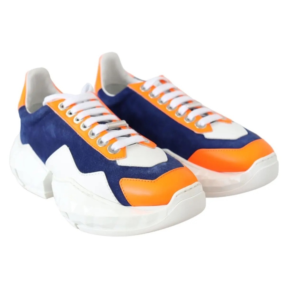 jimmy choo blue and orange sneaker